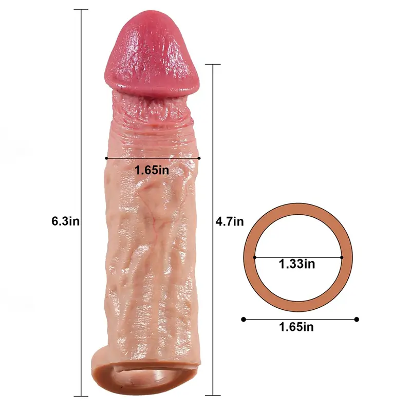 16 cm x 4 cm realistische siliconen penishuls met bal lus