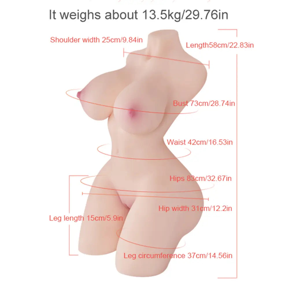 Zenobia: 13,5 kg half-torso sekspop voor mannen