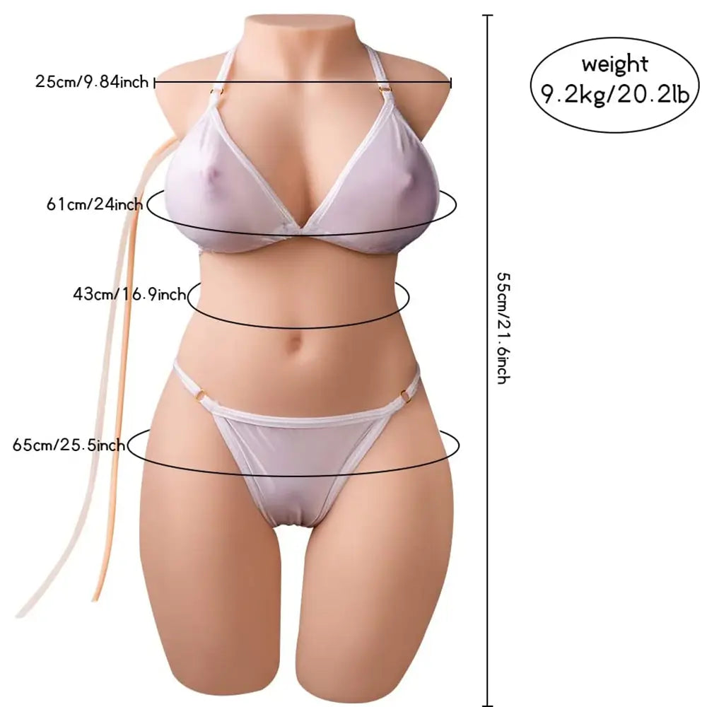 Alethea: 9,2 kg vibrerende & zuigende realistische vrouwelijke torso